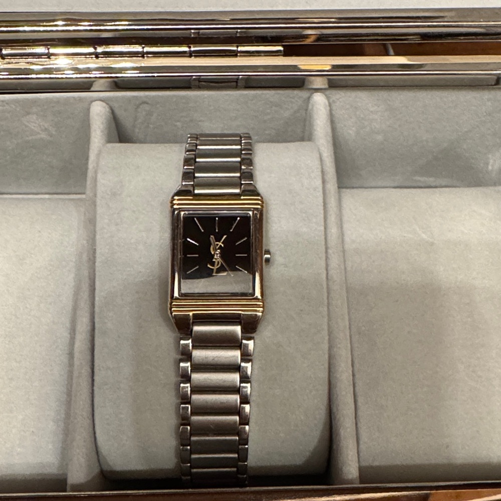 🌟SOLD🌟YSL Silver and Black Watch